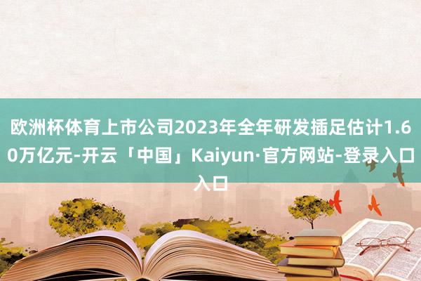 欧洲杯体育上市公司2023年全年研发插足估计1.60万亿元-开云「中国」Kaiyun·官方网站-登录入口