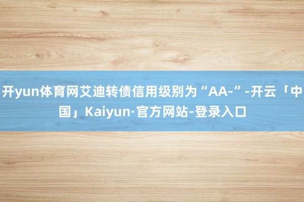 开yun体育网艾迪转债信用级别为“AA-”-开云「中国」Kaiyun·官方网站-登录入口