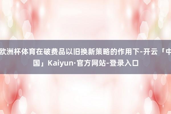 欧洲杯体育在破费品以旧换新策略的作用下-开云「中国」Kaiyun·官方网站-登录入口