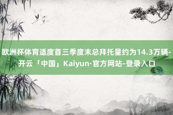 欧洲杯体育适度首三季度末总拜托量约为14.3万辆-开云「中国」Kaiyun·官方网站-登录入口